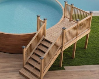 18 ft Round Pool Deck Plan 2026, Custom Pool Deck Blueprint, Permit Ready Above Ground Pool Deck Design