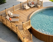 27' Round Pool Deck Plans (25-17 deck)| DIY Blueprint, Material List (PDF Download)