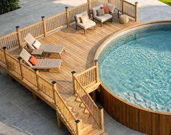 2026 Best Seller Pool Deck Plans for 27’ Round Pool | Fits 25’–17’ Deck | DIY Blueprint, Permit Ready, Material List Included