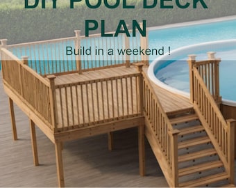 Customizable 12-12 Pool Deck 18 Round Pool Blueprint with Material List, Cost Estimate.