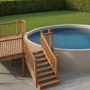 Plan personnalisable de 18 piscines rondes pour terrasses de 12 à 12 ans avec liste des matériaux et estimation des coûts.