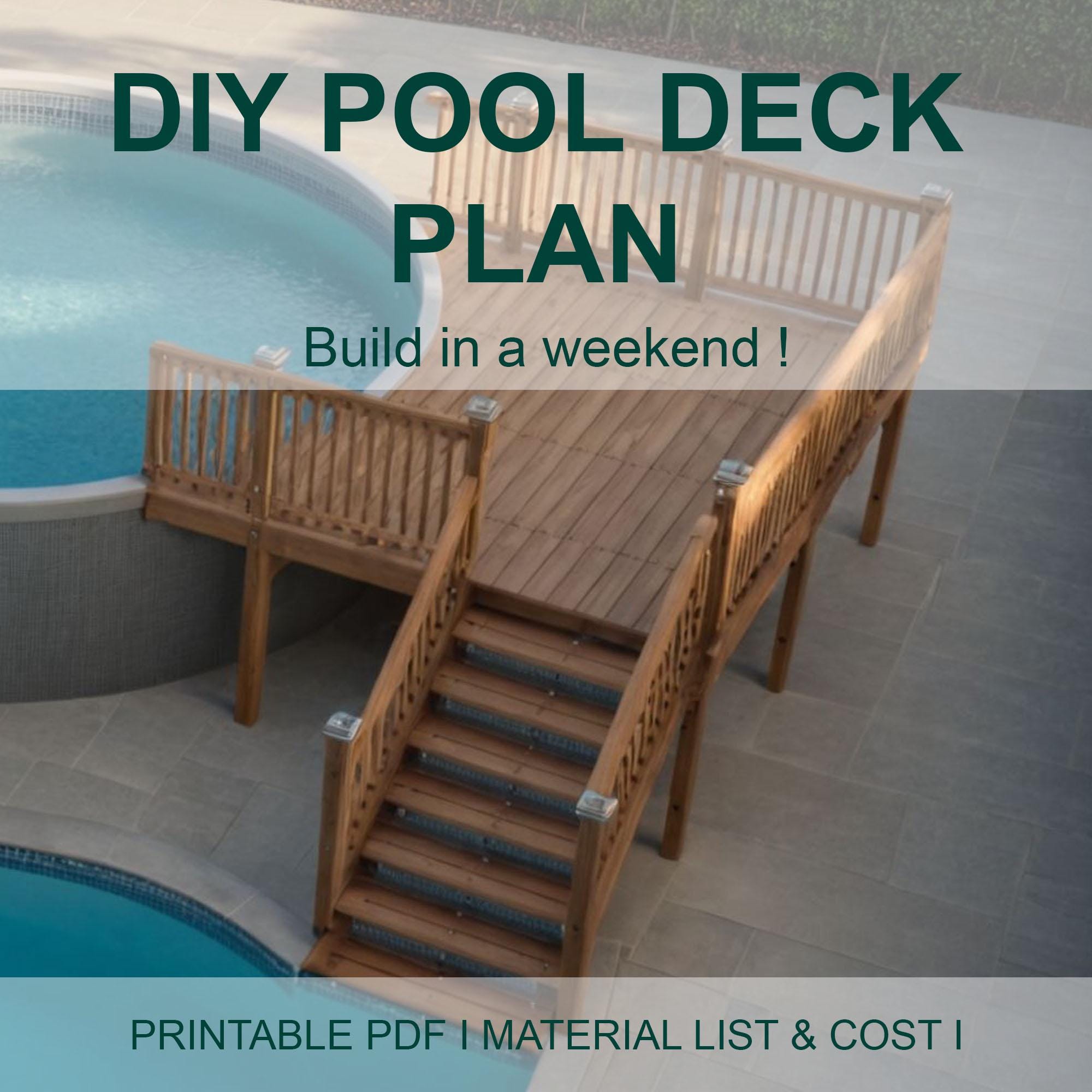 DIY Pool Deck Plans: 10'x12' & 18' Round Blueprints (digital Download ...