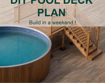 Customizable 8-8 Pool Deck 15 Round Pool Blueprint with Material List, Cost Estimate.