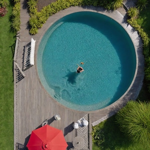 Plans de terrasse de piscine bricolage pour 17'-20', 24 piscines rondes, plans, liste de matériaux.