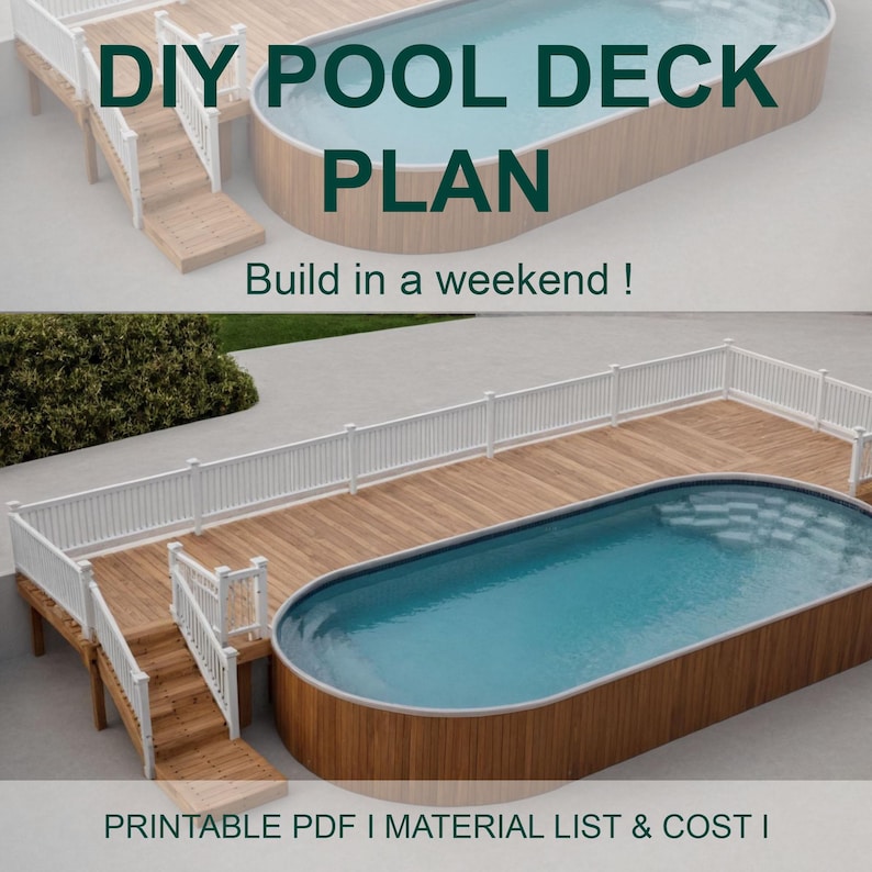 Oval Pool Deck Blueprint: Customizable Material List & Cost Estimate - Etsy