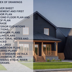 Modern House Plan: 3 Bed, 2 Bath with Garage (PDF Blueprint Set)