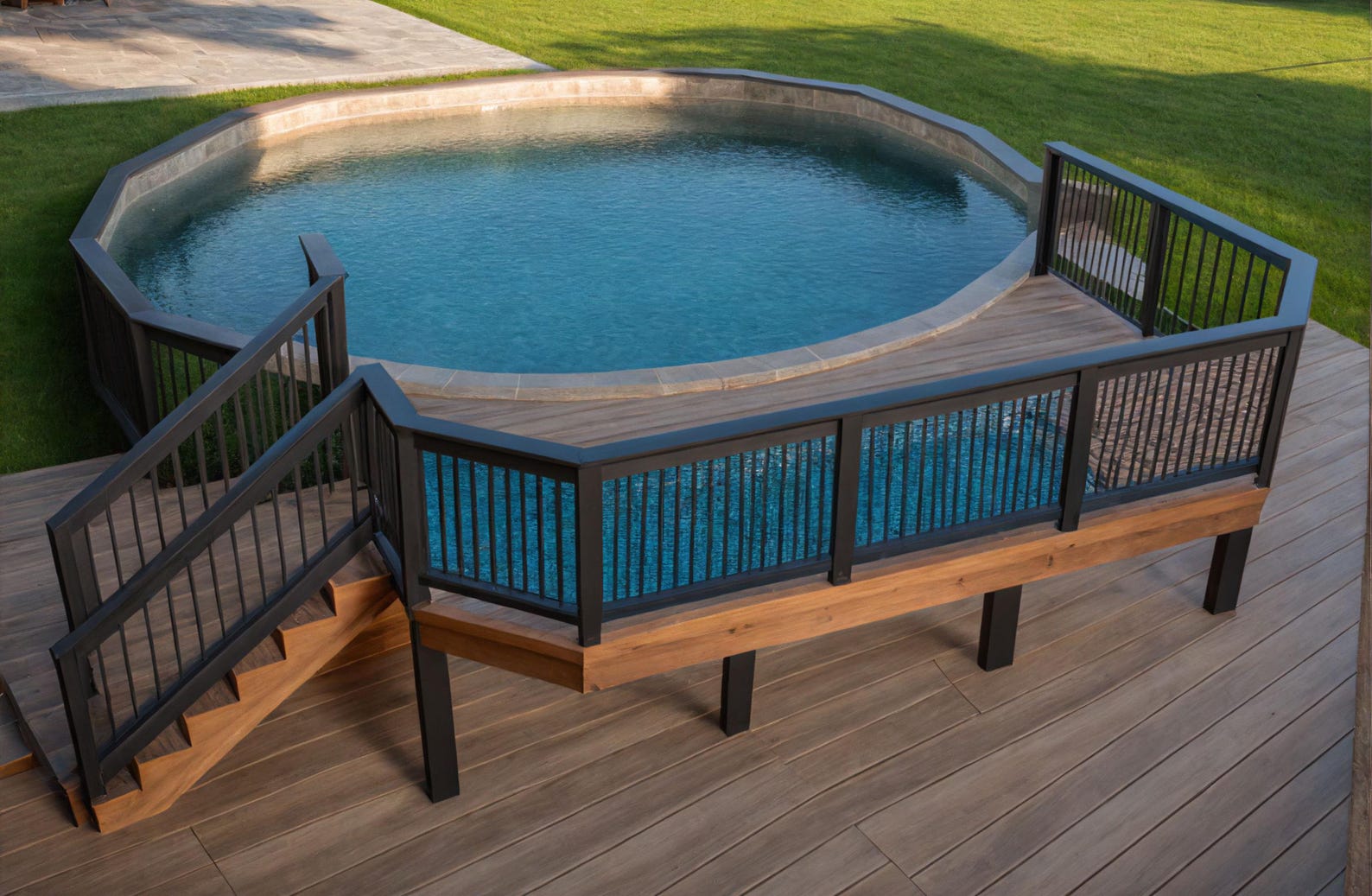 16' X 10' Pool Deck Plans | 24' Round Pool | 54