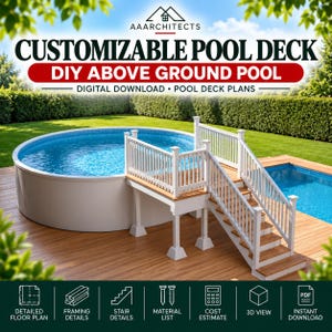 DIY-Pooldeckplan | Modernes Aufstellpool-Design (PDF-Download)