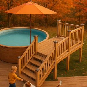 DIY Above Ground Pool Deck Plans: 18ft Round Pool (PDF Download)