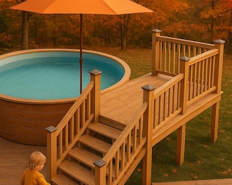 DIY Above Ground Pool Deck Plans: 18ft Round Pool (PDF Download)