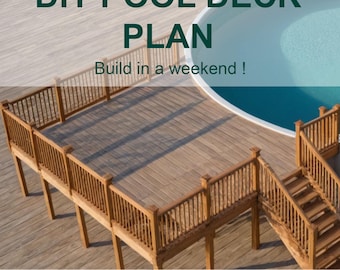 Customizable 16-16 Pool Deck 30 Round Pool Blueprint with Material List, Cost Estimate.