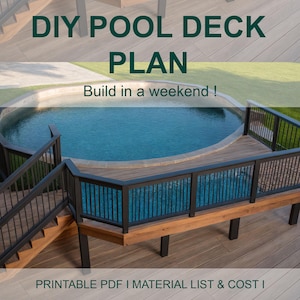 16' x 10' pooldeckplannen | 24' rond zwembad | 54" hoogte
