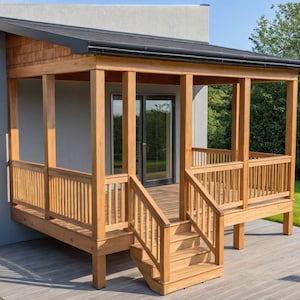 16x12 Porch Deck Plans with Material List | DIY Patio Blueprint |