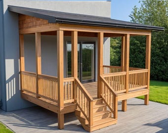 16x12 Porch Deck Plans with Material List | DIY Patio Blueprint |