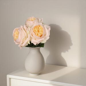 Artificial Moisturizing Rose – realistic silk rose stem 35cm, faux moisturizing rose for home décor, champagne and pink artificial roses