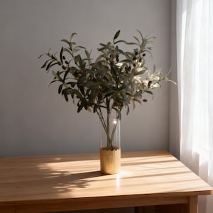 Artificial Olive Branch 28-Inch, Christmas Greenery Twig for Wreaths, Tree Decor, Party Centerpieces & Elegant Home Floral Arrangements