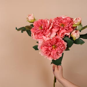 artificial peony stem, silk peony for home decor, romantic faux flower, 45cm peony for vase, wedding centerpiece flower, elegant fake flower