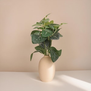 Artificial Green Plant arrangement–faux greenery for office desk, realistic plastic plant, artificial green leaf arrangement for home décor,