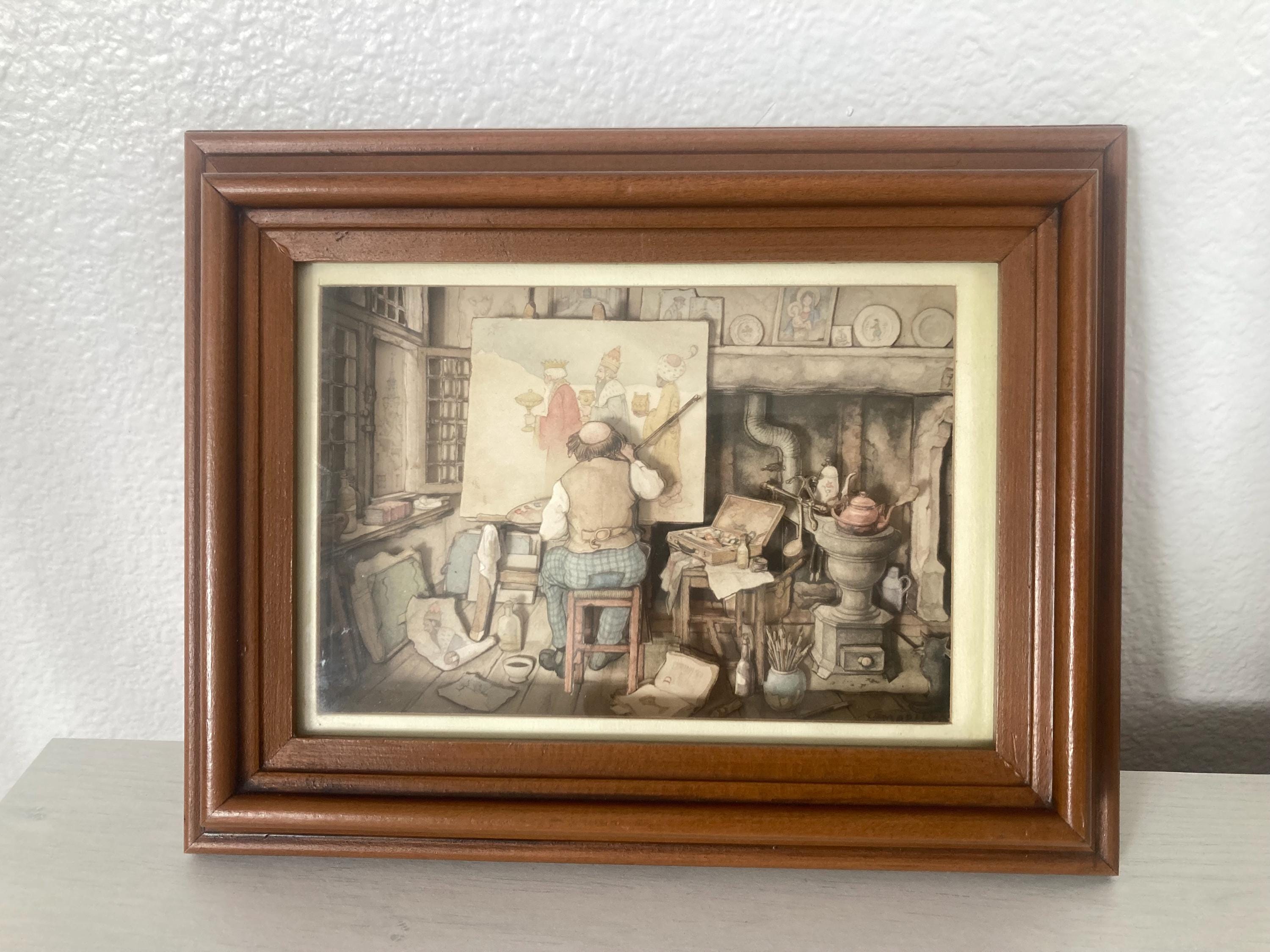 立体絵画　ANTON PIECK 立体絵画 ANTON PIECK Vintage Anton Pieck 3D Paper Art Framed