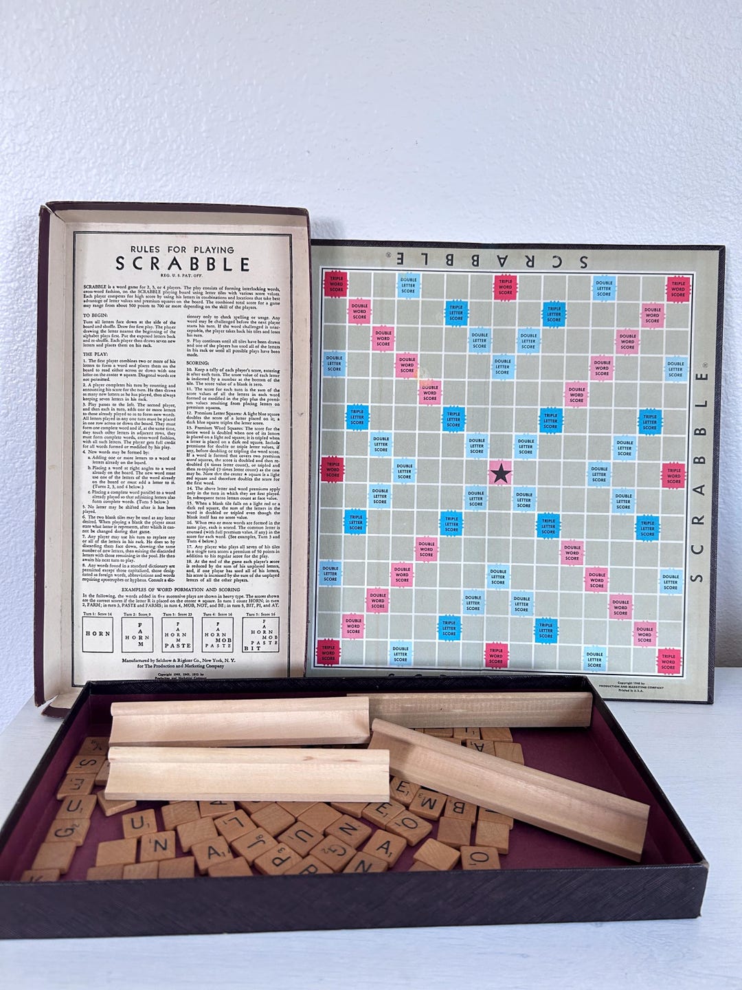 Scrabble Components Vintage Scrabble Board Game From 1950s: Complete Set of Scrabble ...