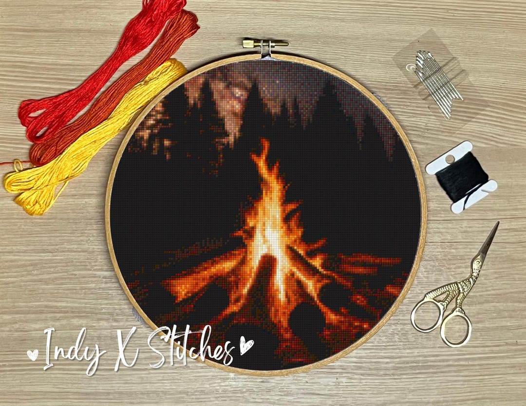 Camp Fire Cross Stitch Pattern Instant PDF Download - Etsy