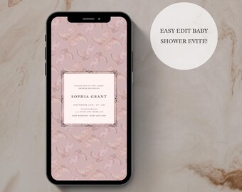 Little Cowgirl Baby Shower Invitation | Western Baby Shower Evite | Digital Invitation | Editable Template | Instant Download