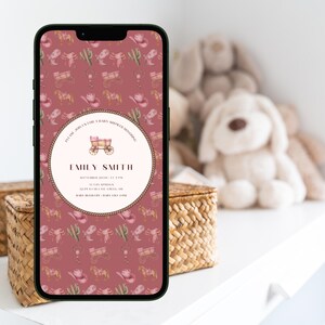 Little Cowgirl Baby Shower Invitation | Western Baby Shower Evite | Digital Invitation | Editable Template | Instant Download