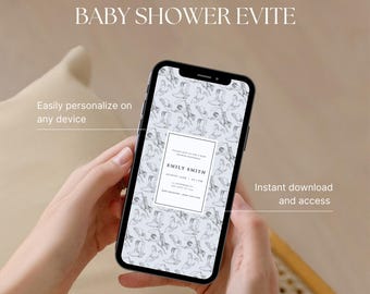 Little Cowboy Baby Shower Invitation | Western Digital Evite | Editable Baby Shower Template | Instant Download