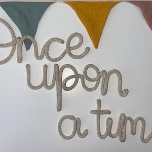Once Upon A Time | Knitted Wire Art | Nursery & Playroom Decor | Custom Colours | Knitted Quotes