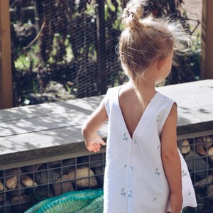 Robe d'été fille / bébé lavande avec broderie en coton OEKO-TEX dos échancré |イーライ＆ネブ®