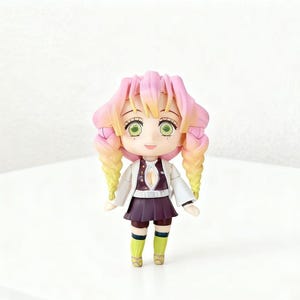 Mitsuri Kanroji Chibi Figure – Cute Mini Anime Collectible Statue | Pink Braids Design PVC Figurine Gift for Fans & Collectors