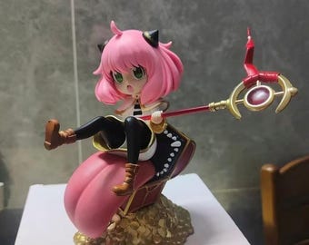 Figurine Spy x Family Anya Forger Cosplay Frieren — Statuette de collection en PVC, figurine Anya adorable, cadeau pour les fans et collectionneurs d'anime
