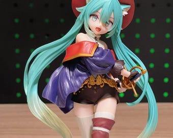 Hatsune Miku Pirate Cat Ear Version Figure - 7" Vocaloid Miku Statue, Gifts for Her