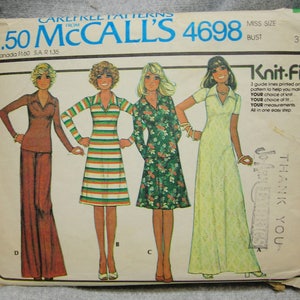 Vintage 1975 McCall's Misses Dress or Top, Skirt and Pants Miss Size 8