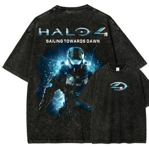 Vintage Wash Master Chief Spartan-shirt,-retro gaming-T-shirts voor gamers, uniseks