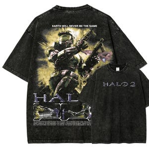 Vintage Wash Master Chief Spartan-shirt,-retro gaming-T-shirts voor gamers, uniseks