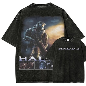 Vintage Wash Master Chief Spartan-shirt,-retro gaming-T-shirts voor gamers, uniseks