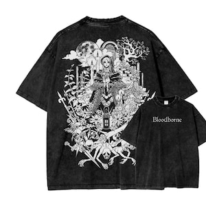 Camiseta vintage de Souls, estética de videojuegos, estilo metal, inspirada en Soulsborne