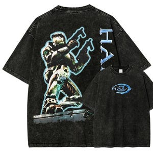 Vintage Wash Master Chief Spartan-shirt,-retro gaming-T-shirts voor gamers, uniseks