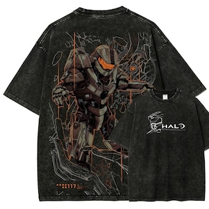 Vintage Wash Master Chief Spartan-shirt,-retro gaming-T-shirts voor gamers, uniseks