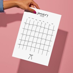 2025 Cute Soft Girl Editable Printable Calendar | Printable Monthly Planner | Instant Download | PDF Download