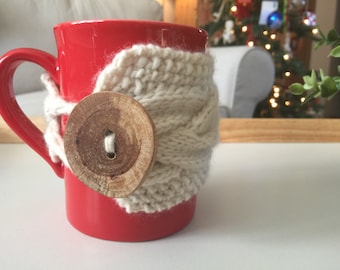 Cream Coffee Mug Cozy/Coffee Cozy, Coffee Sleeve, Tea Cozy, Tea Cup Sleeve, Tea Cup Cozy, Coffee Cup Cozy, Coffee Cup Sleeve