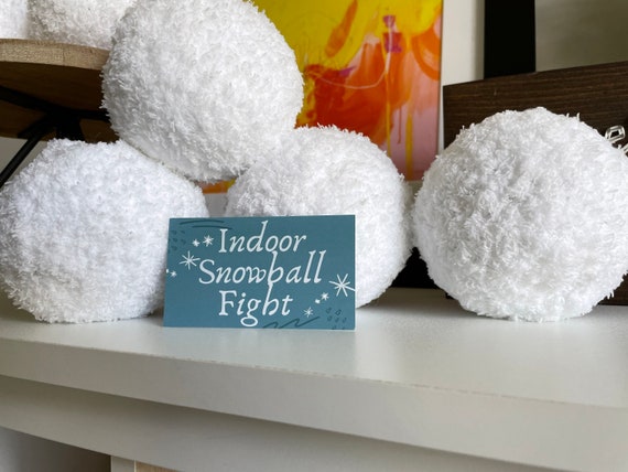 Handmade Indoor Snowball Fight // Set of 6 Large Snowballs 