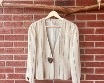 Krizia italiensk ullrandig hjärtformad kavaj - storlek 40