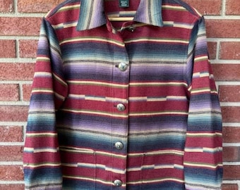 Ralph Lauren Southwestern-jacka med turkosa conchoknappar Storlek Petite Medium