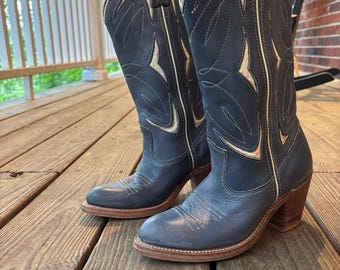 Double H Blå Stövlar - Damstorlek 6 - Vintage Charm HH