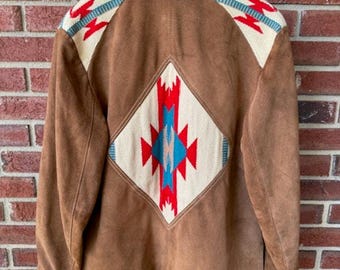 Vintage Pioneer Wear Chimayo mockajacka i skinn, storlek 40