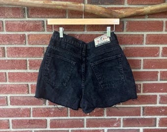 Vintage Express svarta jeansshorts - storlek 7/8