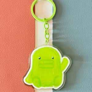 Cute Kuchipatchi Tamagotchi Acrylic Keychain for Bags, Purses, & Totes | Y2K Keyring Charm Accessory Perfect Gift for Virtual Pet Lovers