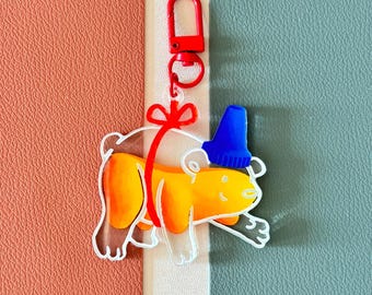 Honey Bear Acrylic Keychain for Bags, Purses, & Totes | Character Design Keyring Charm Accessory